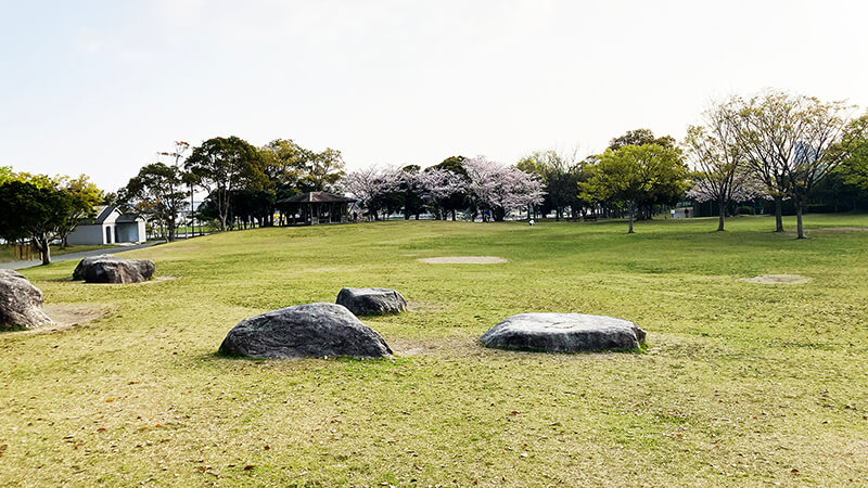 春の芝生広場