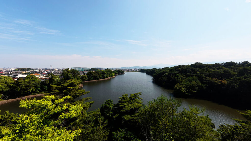 白水大池公園の展望台から見た白水大池